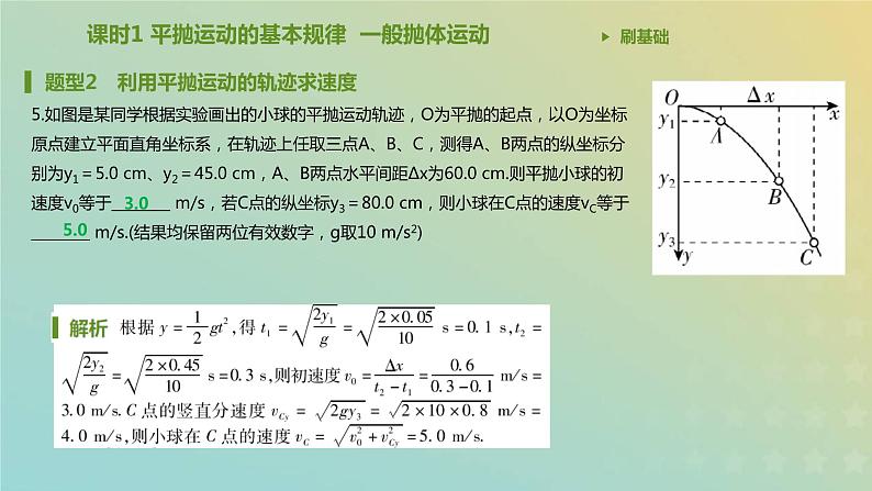 新人教版高中物理必修第二册第五章抛体运动第4节抛体运动的规律课件06