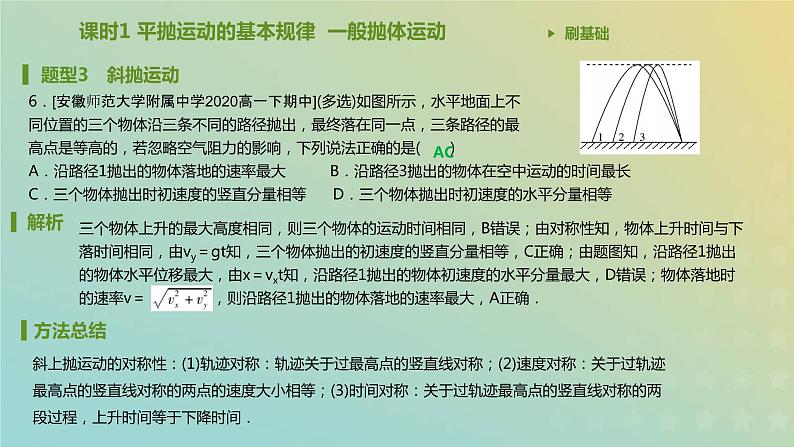 新人教版高中物理必修第二册第五章抛体运动第4节抛体运动的规律课件07