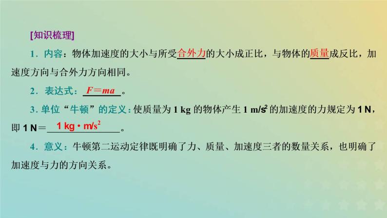 鲁科版高中物理必修第一册第5章牛顿运动定律第3节牛顿第二运动定律课件04