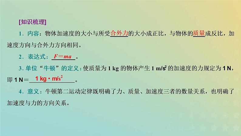 鲁科版高中物理必修第一册第5章牛顿运动定律第3节牛顿第二运动定律课件04