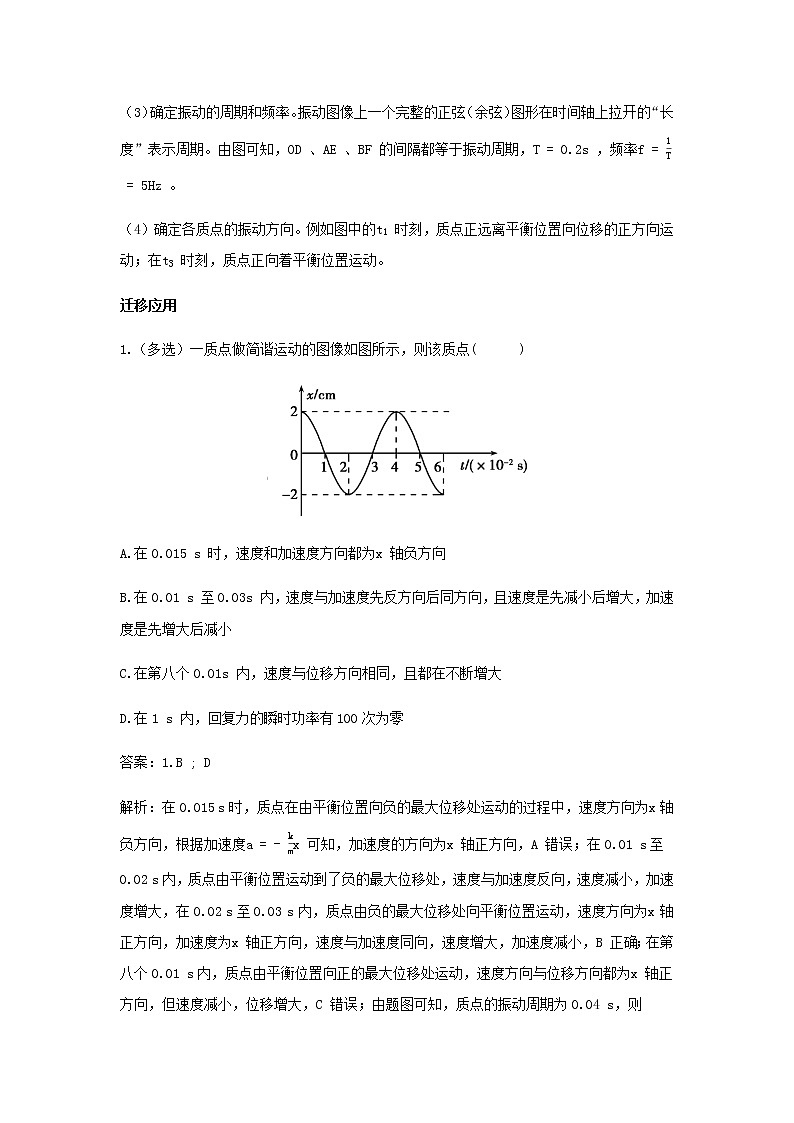 新人教版高中物理选择性必修第一册第二章机械振动章末总结学案03