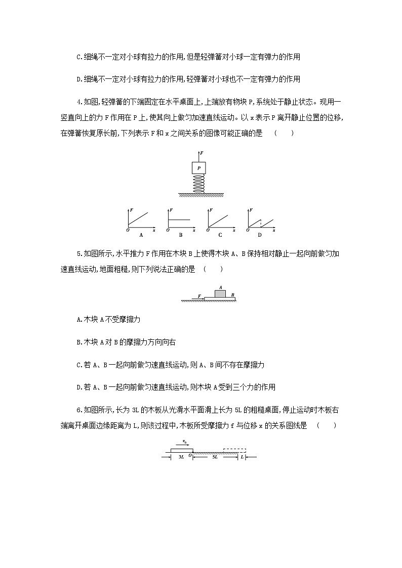 新人教版高中物理必修1第3章相互作用力的相互作用针对训练第2页