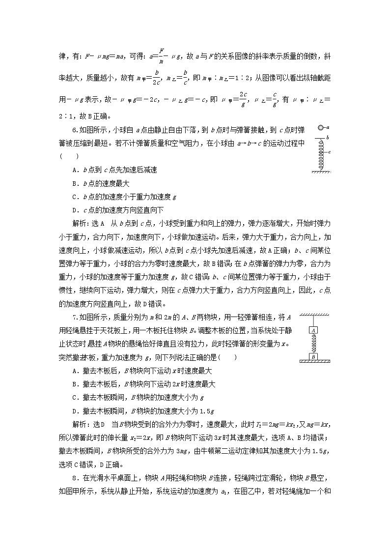 鲁科版高中物理必修第一册第5章牛顿运动定律章末检测含解析第3页