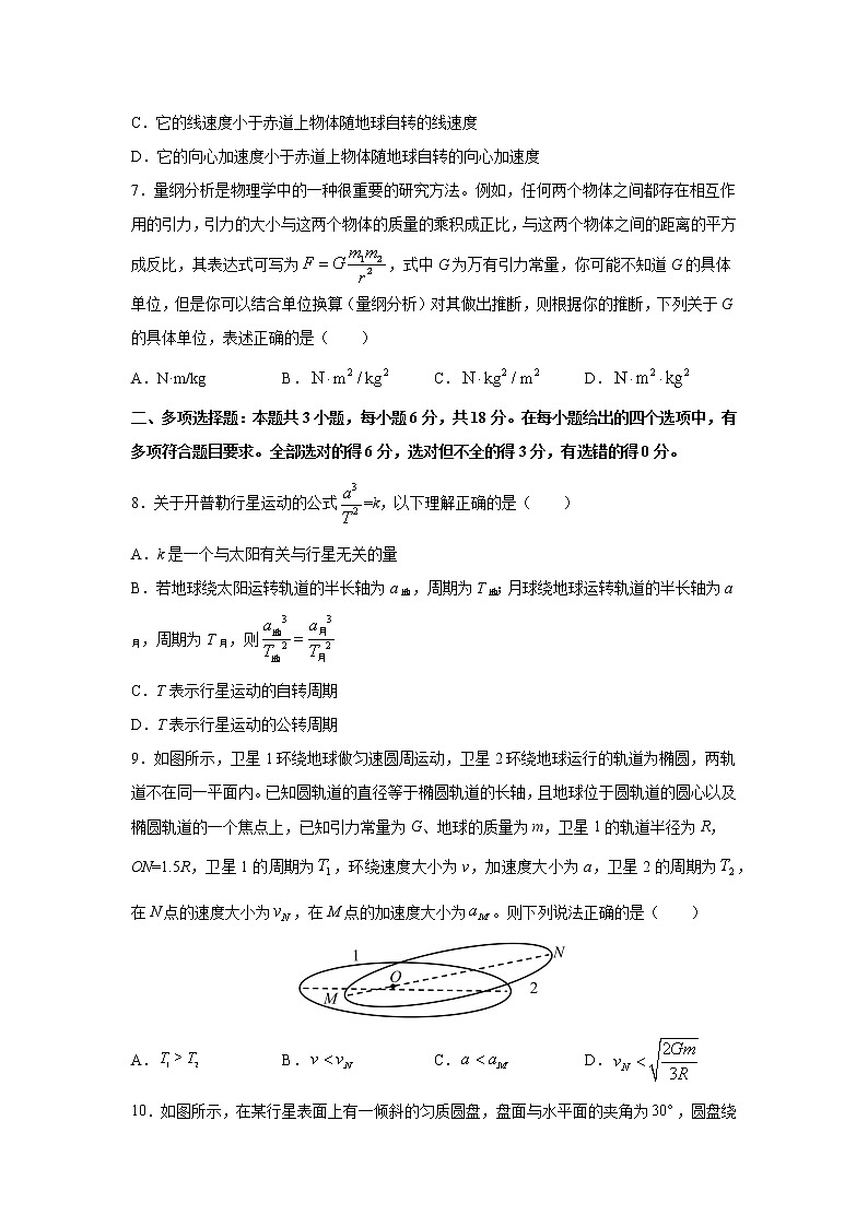 2023届高考物理一轮复习单元双测——万有引力与宇宙航行A卷 Word版含解析第3页