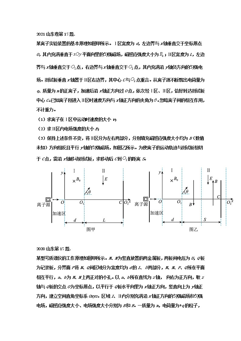 10电磁学综合计算题 （原卷版）—新高考1卷（山东卷）6年（2017-2022）高考物理试题分类解析第2页