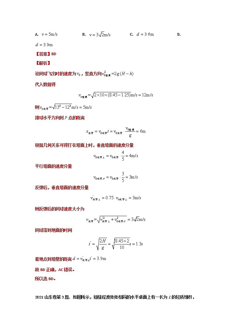 02平抛运动 圆周运动 功和机械能（解析版）—新高考1卷（山东卷）6年（2017-2022）高考物理试题分类解析第3页