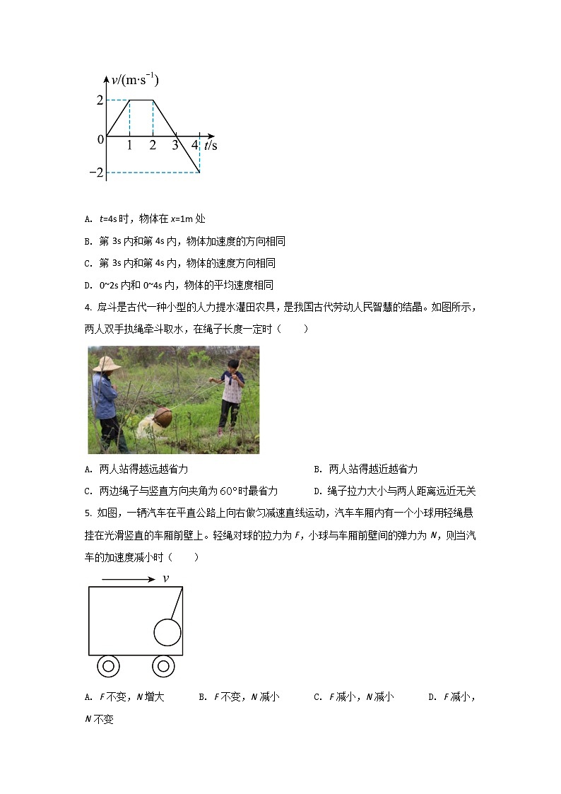 2021-2022学年福建省莆田第一中学高一下学期期初学科素养能力考试物理试卷第2页