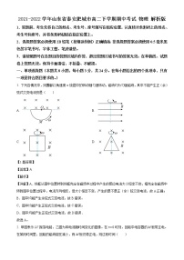 2021-2022学年山东省泰安肥城市高二下学期期中考试 物理 解析版