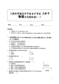 2020年上海市普通高中学业水平物理合格性考试模拟卷1  PDF版