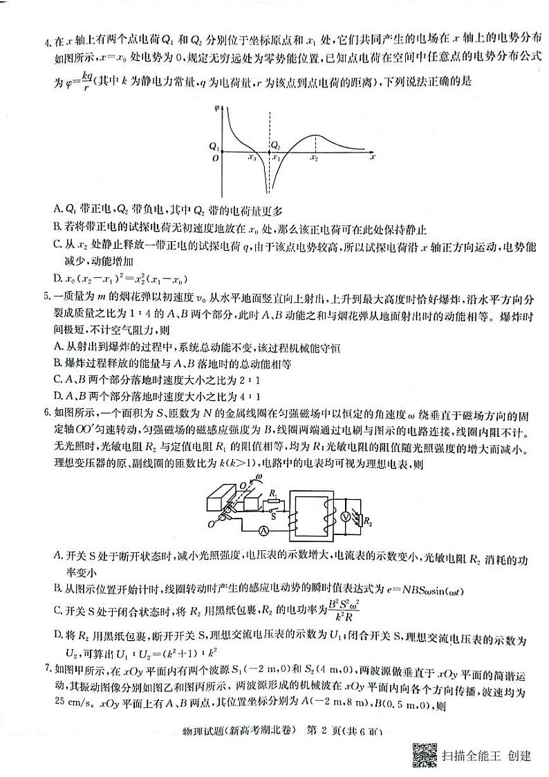 2022届湖北省华大新高考联盟名校高三押题卷物理试题（PDF版 ）02