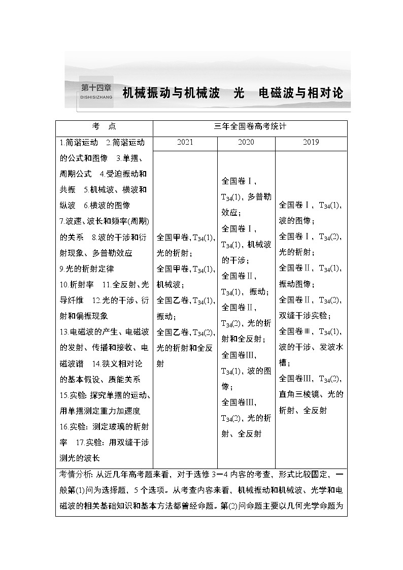 2023版（教科版）高考步步高大一轮复习讲义第1节 机械振动第1页