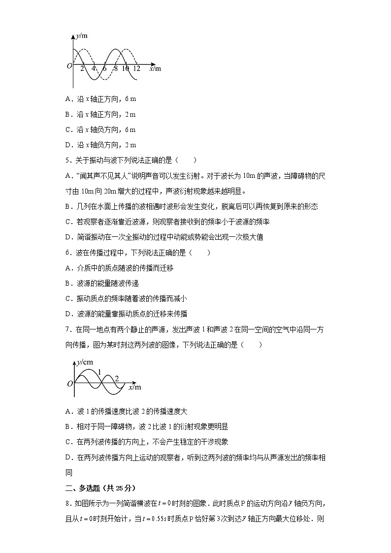 2022—2023学年高二粤教版（2019）选择性必修第一册 第三章 机械波 单元检测卷2（含解析）第2页