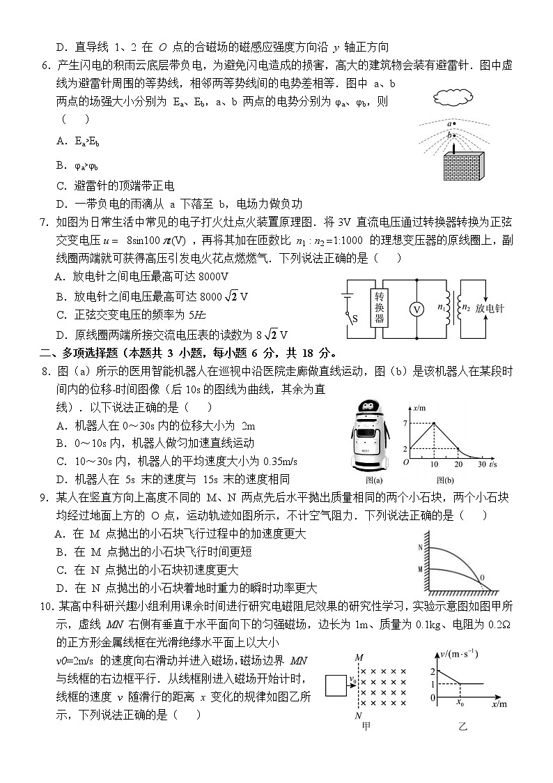 广东省韶关市2022届高三综合测试（二）物理试题第2页