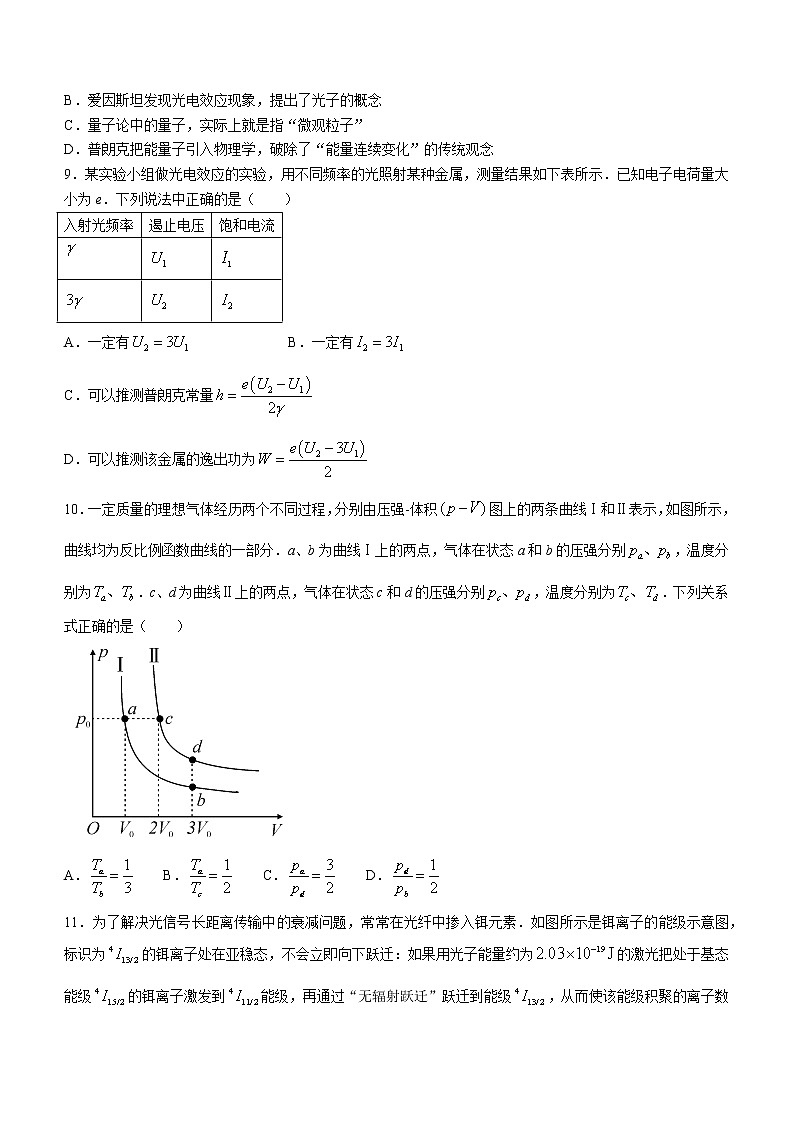 2022武汉新高考联合体高二下学期期末联考物理试题含答案03