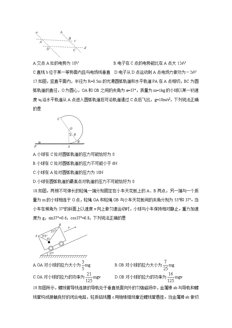 2021“超级全能生”高三全国卷地区5月联考试题（丙卷）（B）物理含解析02