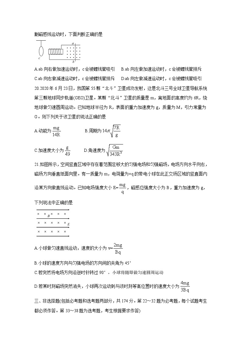 2021“超级全能生”高三全国卷地区5月联考试题（丙卷）（B）物理含解析03