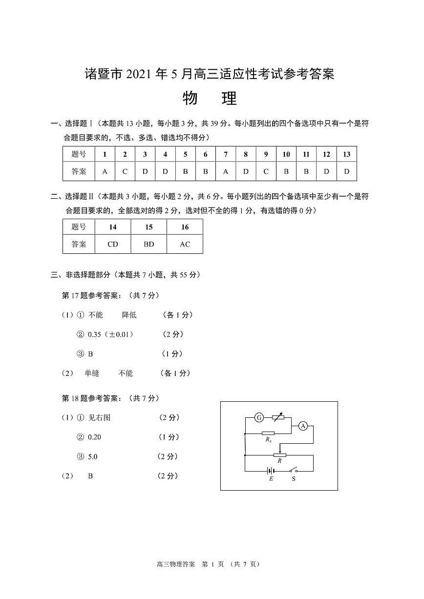 物理答案第1页