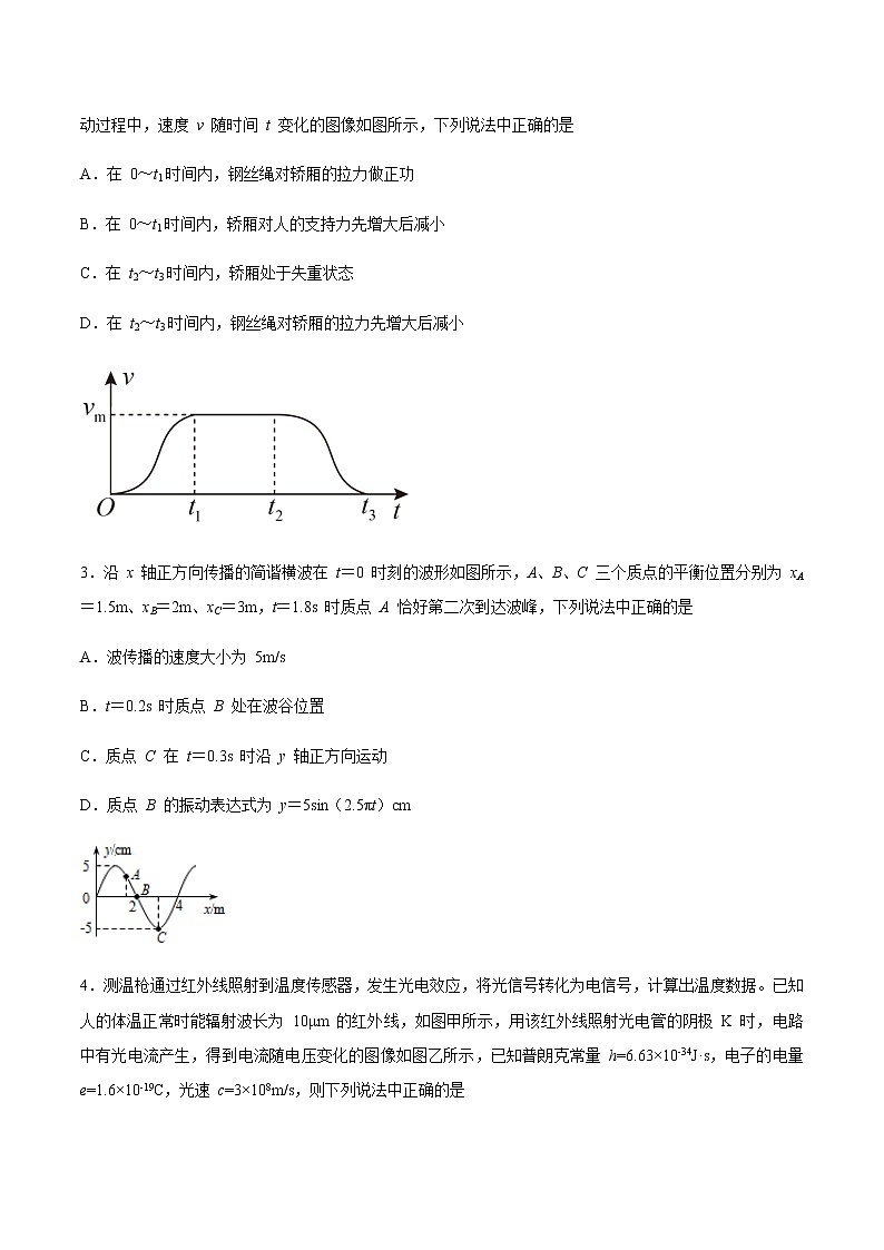2021济宁高三下学期5月第二次模拟考试物理试题含答案第2页
