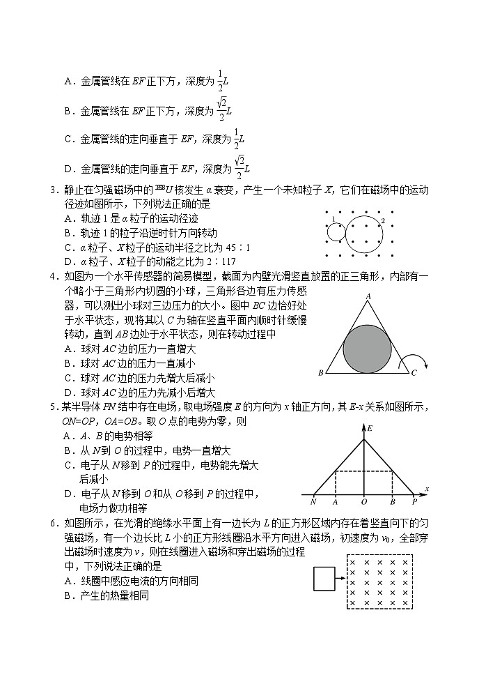 2021泰安肥城高三下学期高考适应性训练（三）物理试题含答案第2页