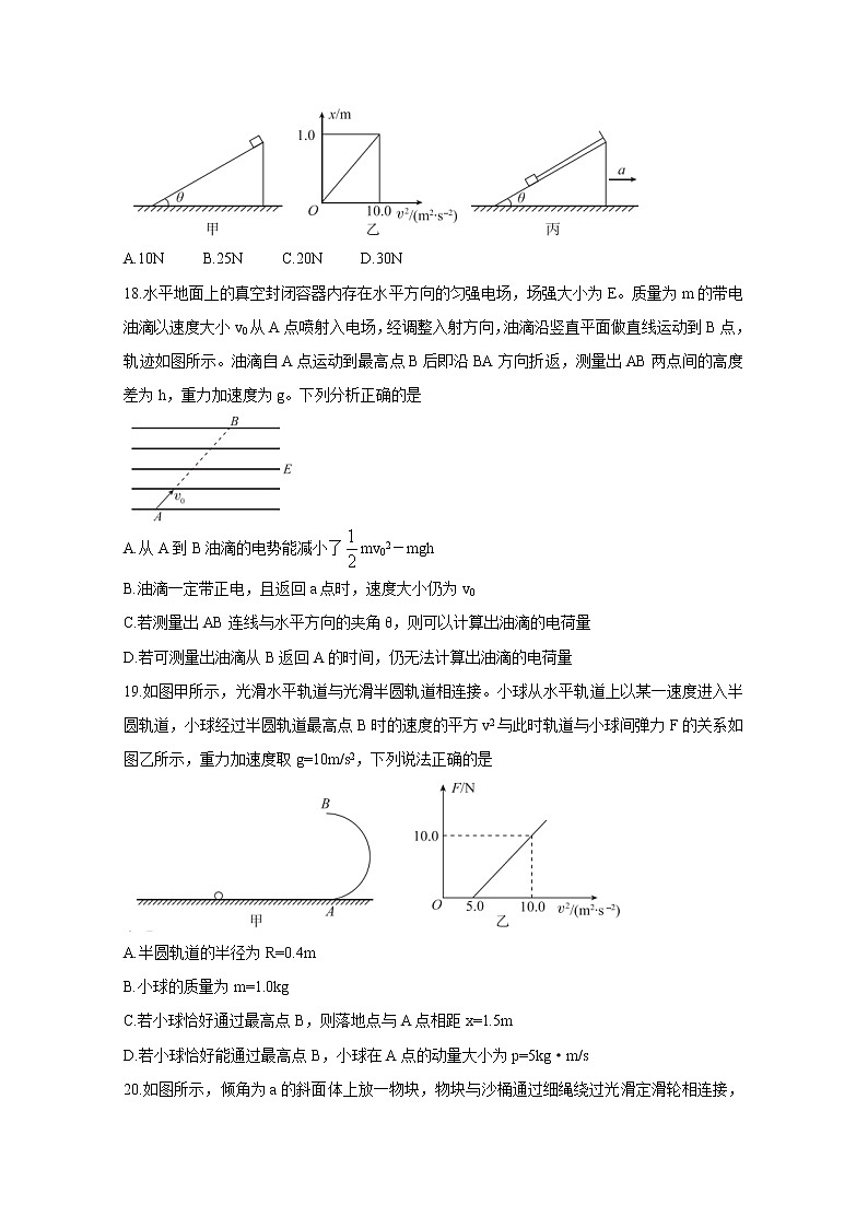 2021“超级全能生”高三全国卷地区3月联考试题（甲卷）物理含解析03