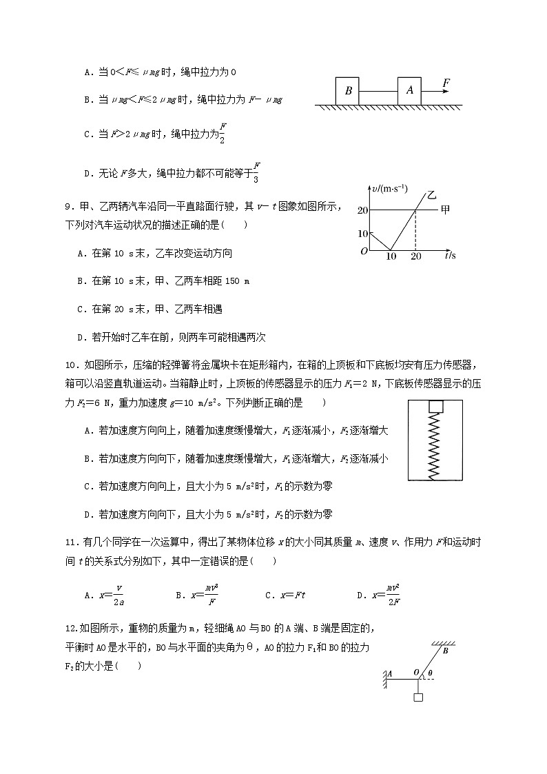 2021天水甘谷县四中高三上学期第二次检测物理试题含答案第3页