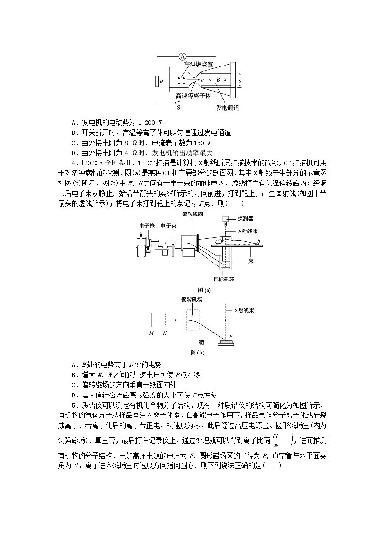高考物理复习特训考点十一磁场安培力与洛伦兹力第90练(STSE问题)洛伦兹力与现代科技含解析第2页