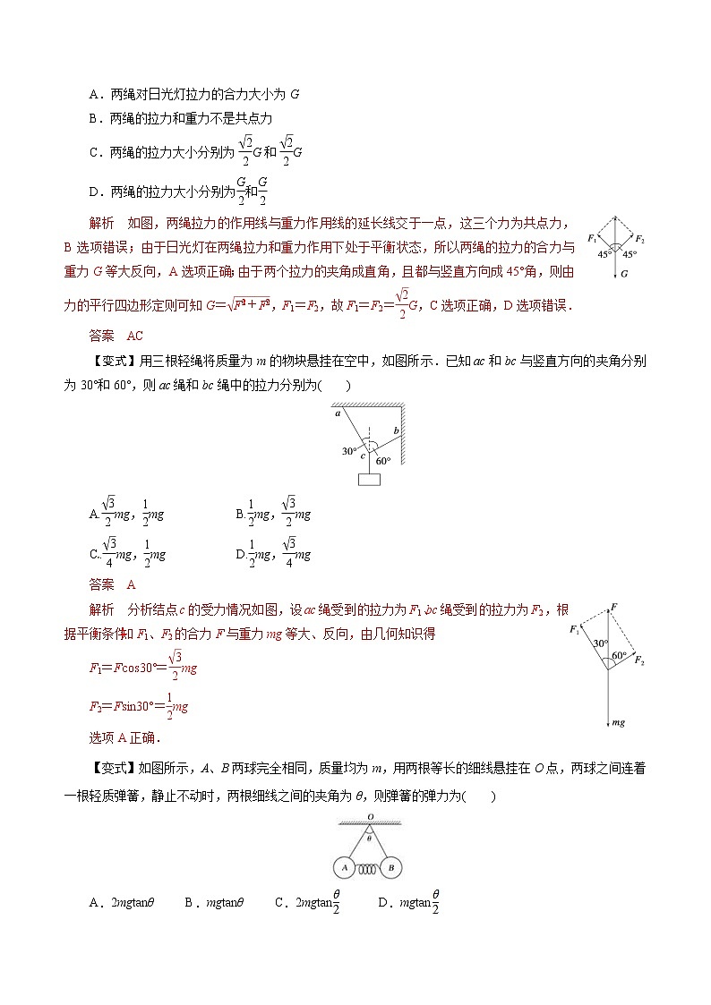 2022年初升高物理衔接讲义  14 受力分析和共点力平衡（学生版）第2页