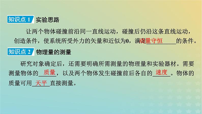 新人教版高中物理选择性必修第一册第一章动量守恒定律4实验：验证动量守恒定律课件08