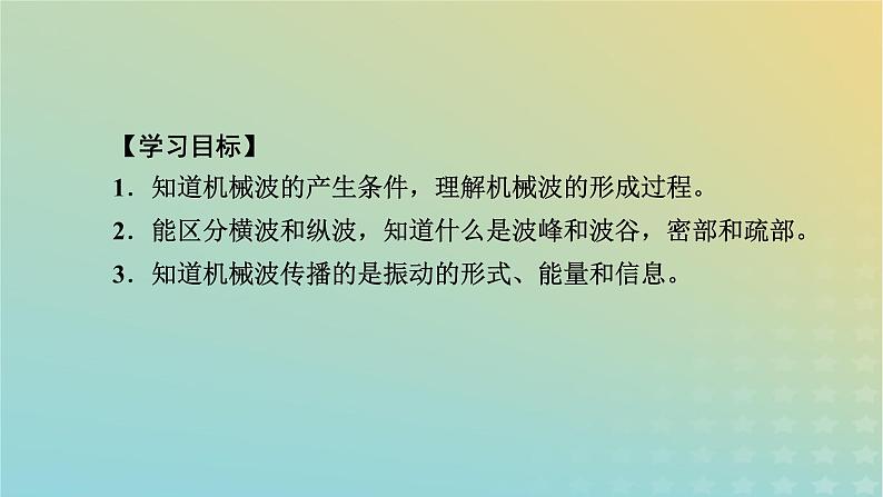 新人教版高中物理选择性必修第一册第三章机械波1波的形成课件05