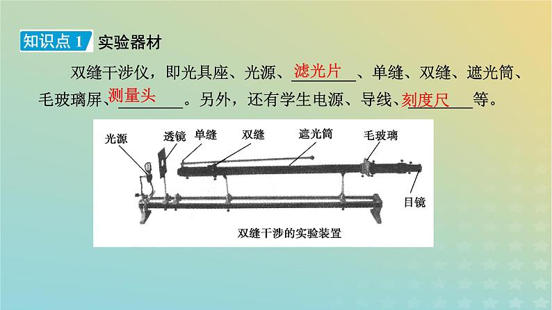 新人教版高中物理选择性必修第一册第四章光4实验：用双缝干涉测量光的波长课件08