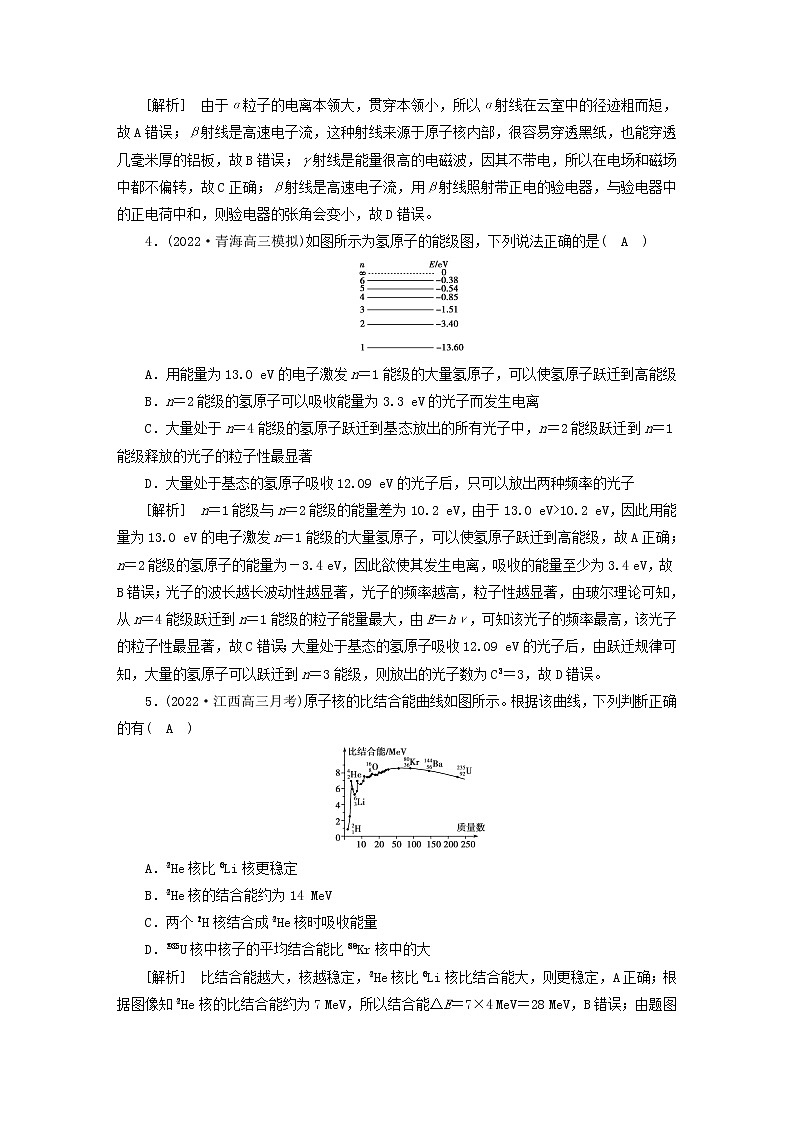 高考物理一轮总复习专题练习40第十五章第2讲原子结构与原子核含答案02