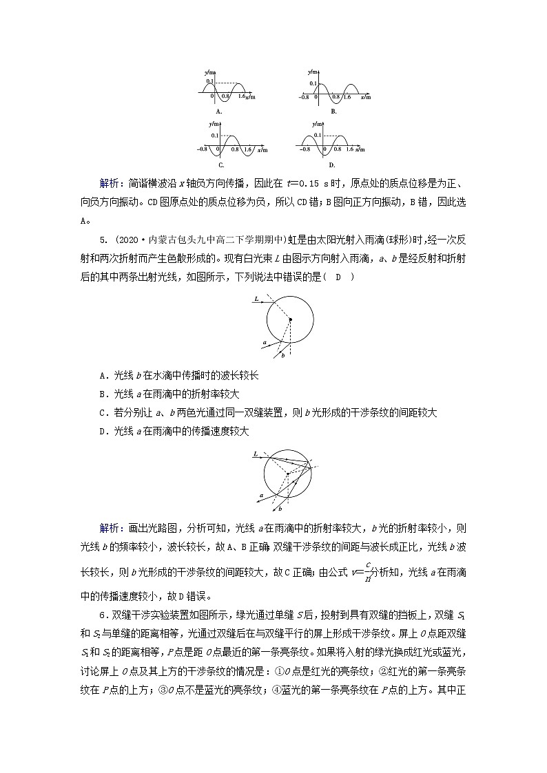 新人教版高中物理选择性必修第一册本册综合学业质量标准检测（A）含答案第3页