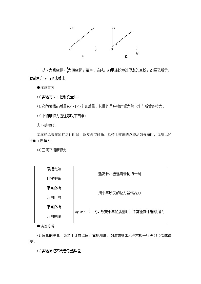 统考版高考物理一轮复习第三章牛顿运动定律实验四验证牛顿运动定律含答案第2页