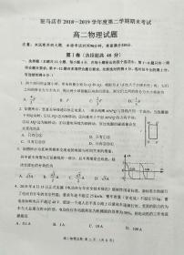 2018-2019学年河南省驻马店市高二下学期期末考试物理试题 PDF版