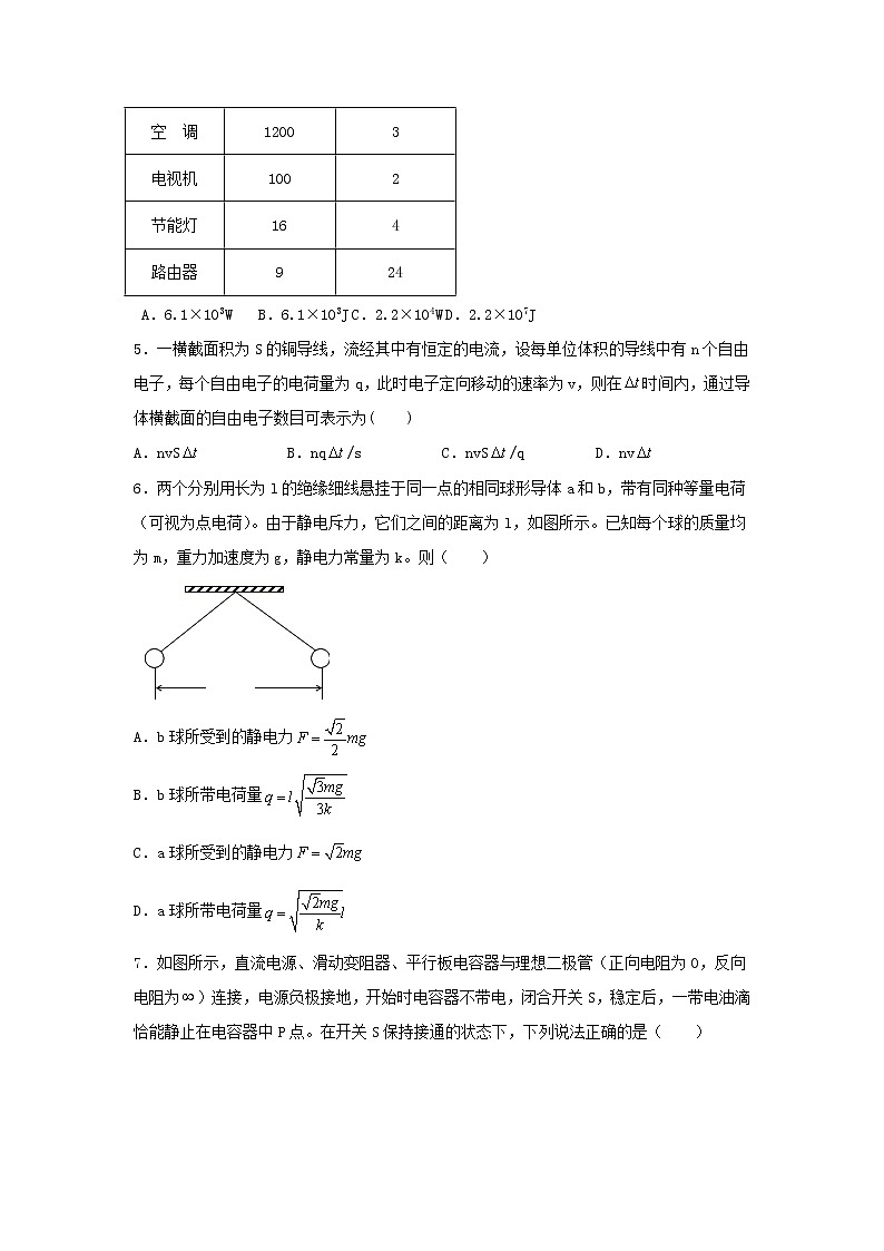 2021-2022学年江西省萍乡市芦溪县中学高二上学期期中考试物理（理）试题（Word版）第2页
