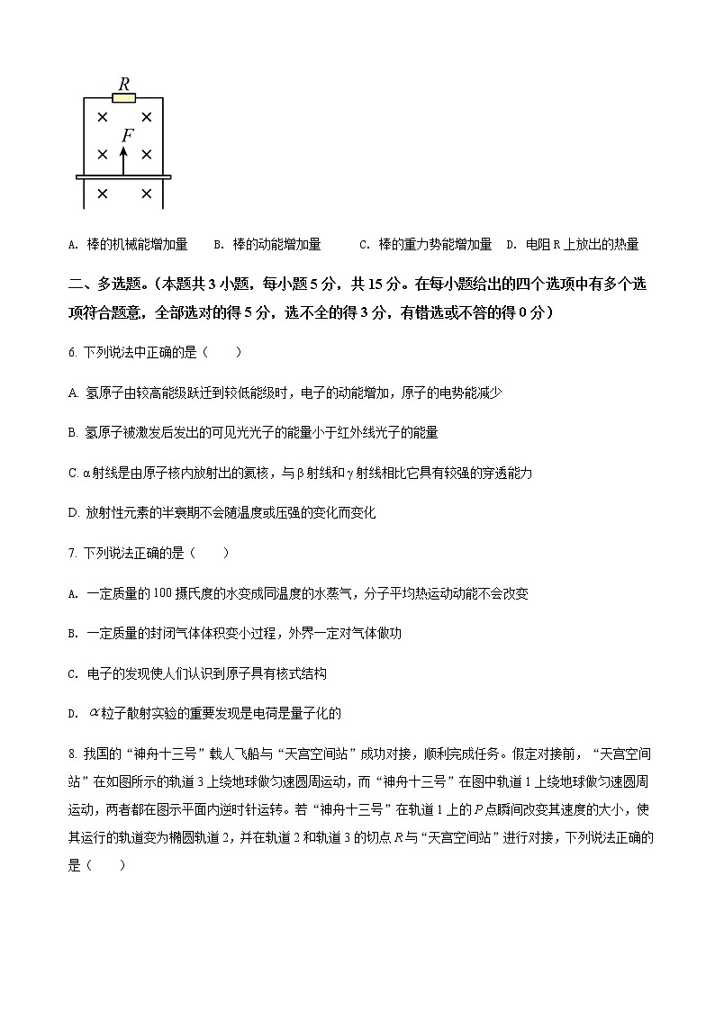 2022届天津市红桥区高三下学期二模物理试题含答案第3页