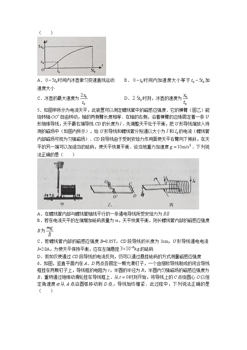 2021-2022学年湖南省长沙市雅礼教育集团（雅礼中学）高二下学期期末物理试题 word版02