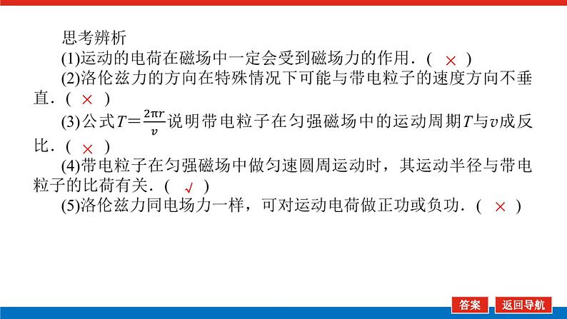 2023新教材高考物理总复习专用课件--10.2磁场对运动电荷的作用第7页