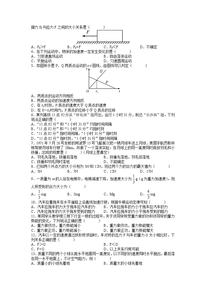 2022届湖南省普通高中学业水平考试合格性考试模拟试题（长郡版，高二物理）含答案第2页