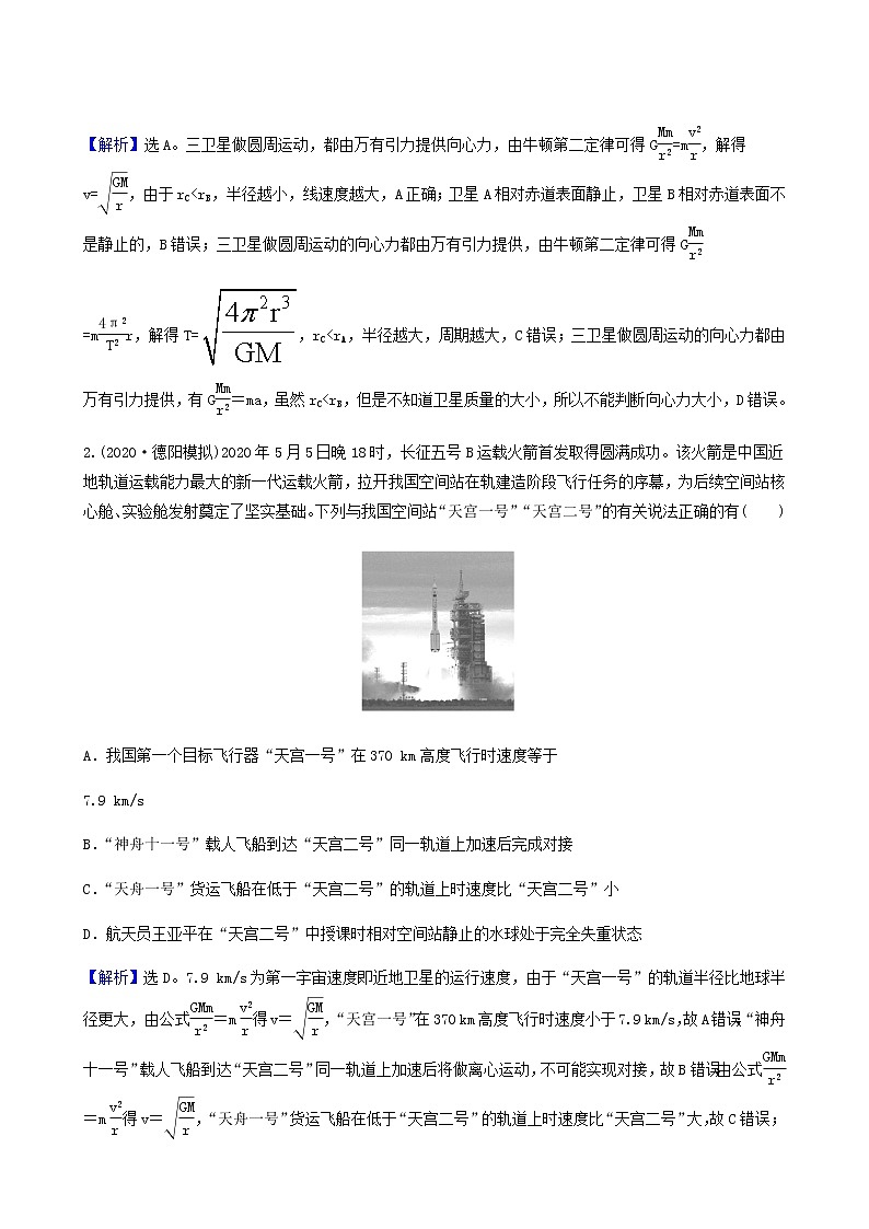 高考物理一轮复习课时作业13万有引力与航天含答案第2页