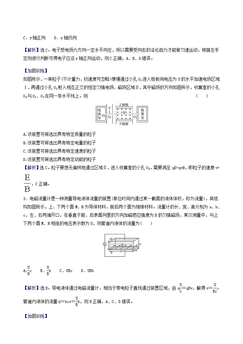高考物理一轮复习课时作业27带电粒子在复合场中的运动含答案第2页