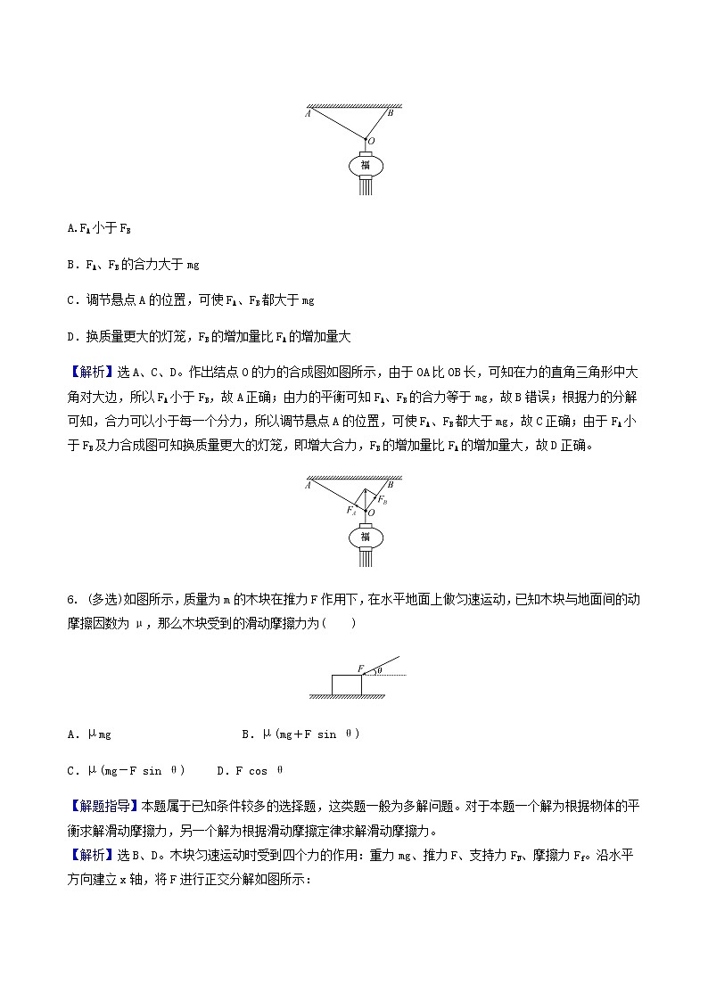 高考物理一轮复习课时作业5力的合成与分解含答案03