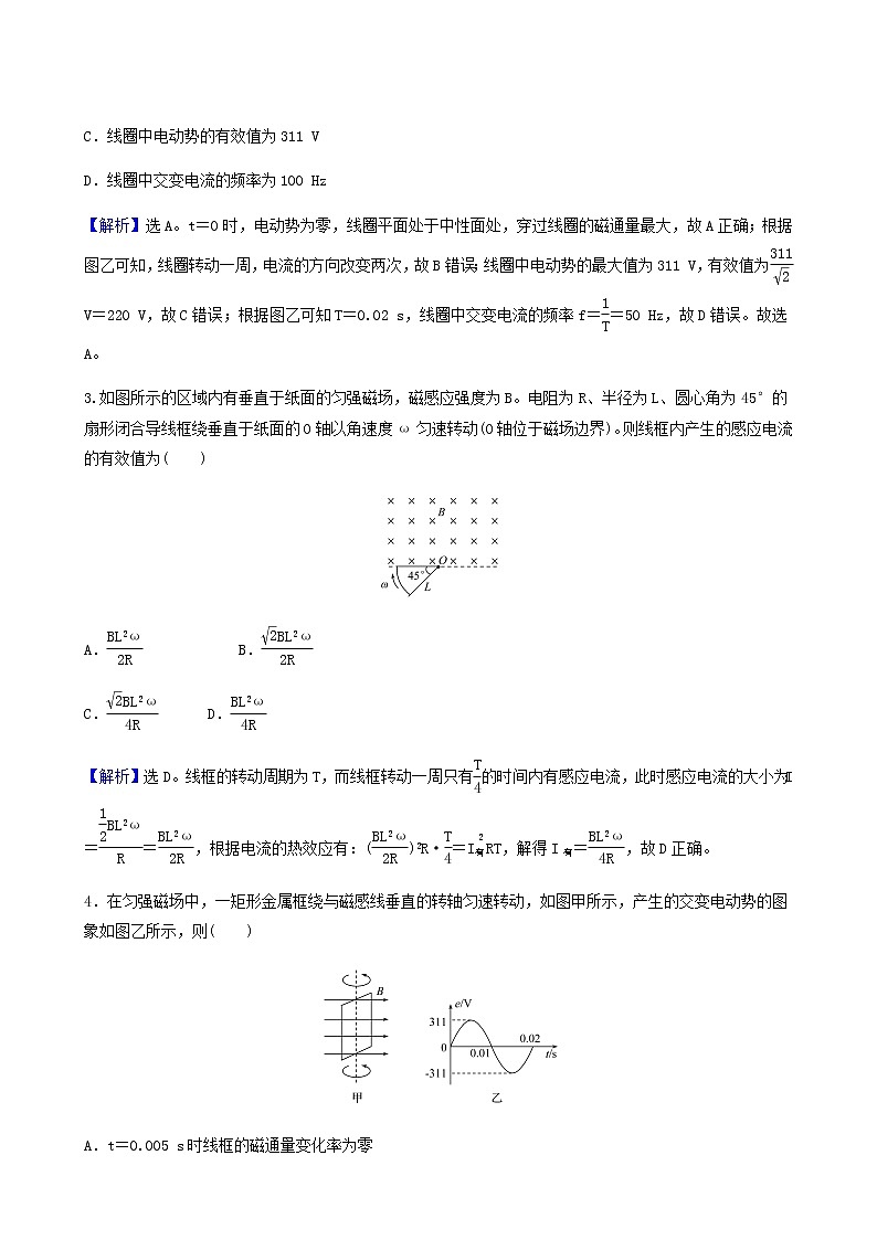 高考物理一轮复习课时作业31交变电流的产生和描述含答案第2页