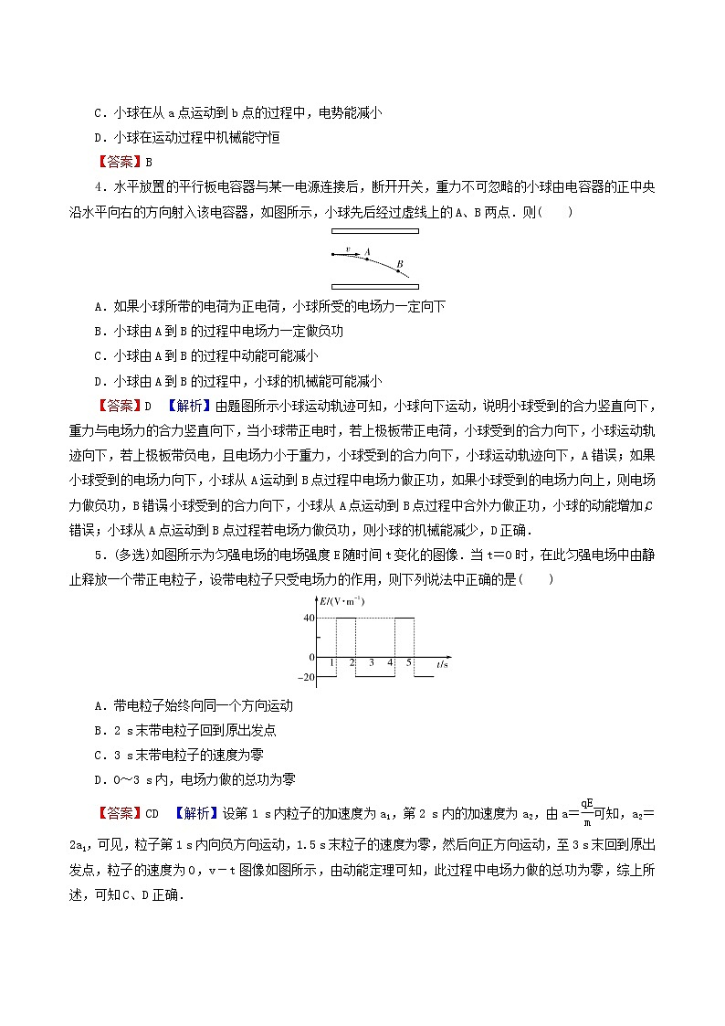 高考物理二轮复习热点强化12带电粒子或带电体在电场中运动的综合问题含答案第2页
