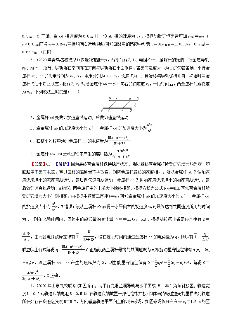 高考物理二轮复习热点强化15电磁感应中的几种常考模型含答案 试卷02