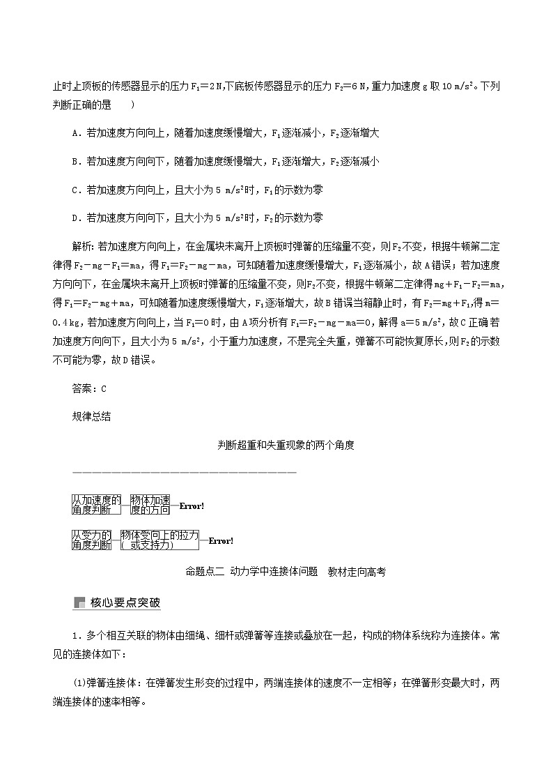 人教版高考物理一轮复习第3章牛顿运动定律第3讲牛顿运动定律的综合应用含答案第3页