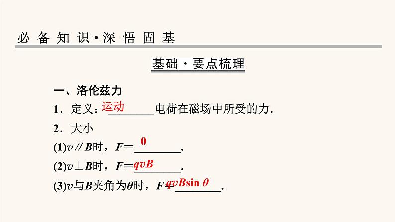 人教版高考物理一轮复习专题9磁场第2讲磁场对运动电荷的作用课件02