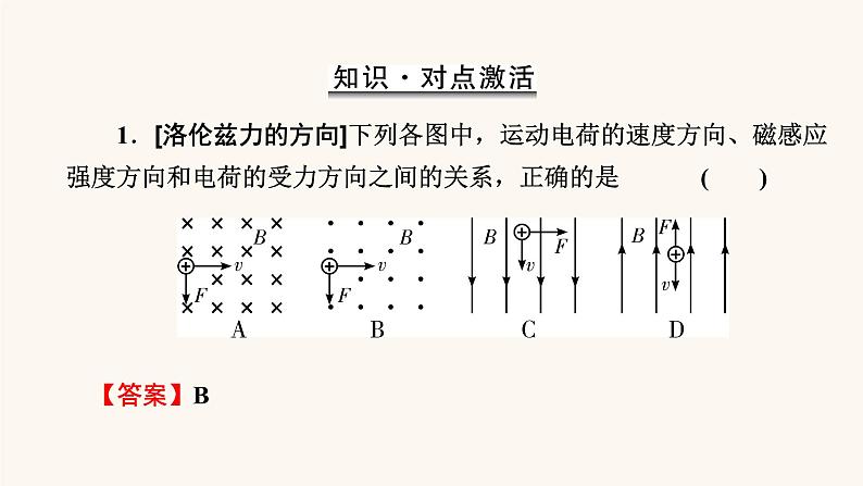 人教版高考物理一轮复习专题9磁场第2讲磁场对运动电荷的作用课件07