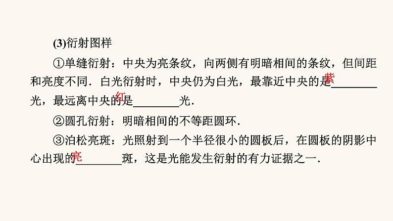 人教版高考物理一轮复习专题14机械振动光学第4讲光的波动性电磁波相对论课件第5页