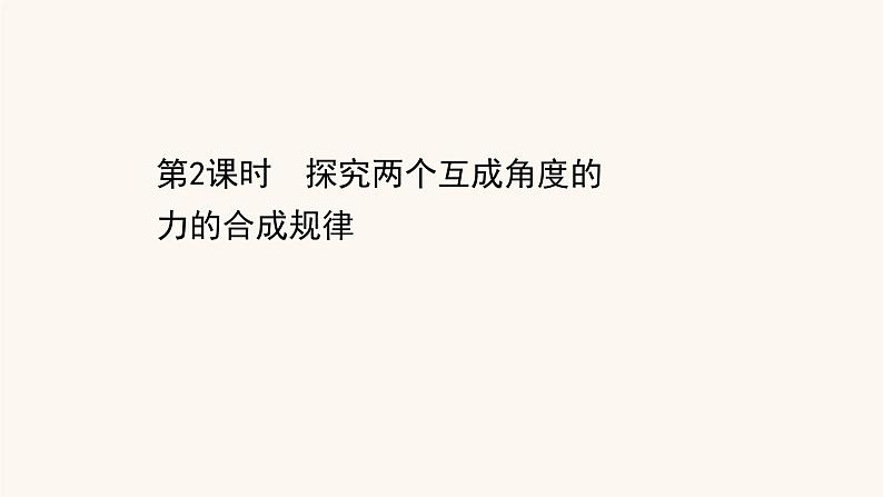 鲁科版高中物理必修第一册第4章力与平衡1.2探究两个互成角度的力的合成规律课件01